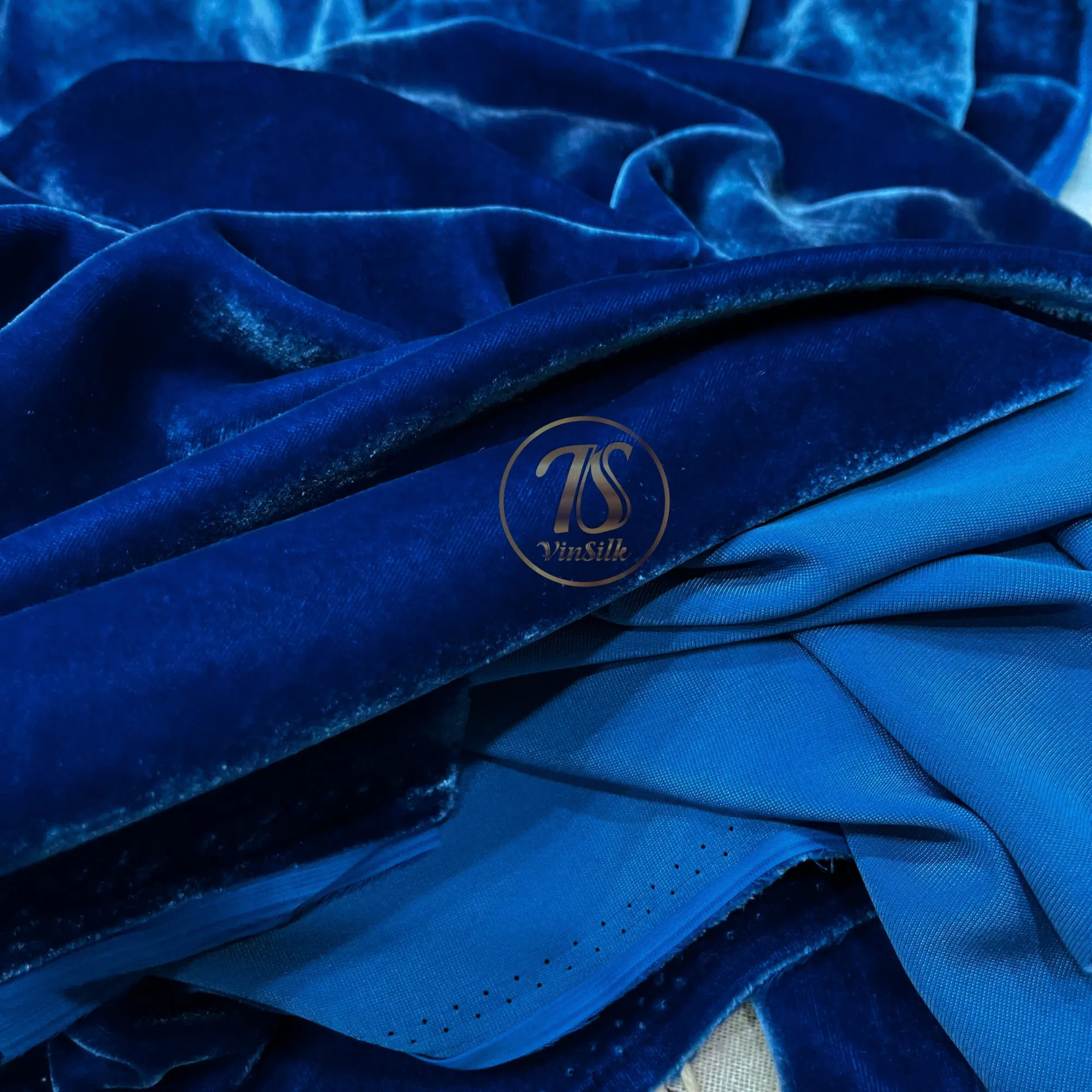 100% MULBERRY SILK VELVET fabric by the yard - Dress making - Blue silk velvet - Sewing clothes