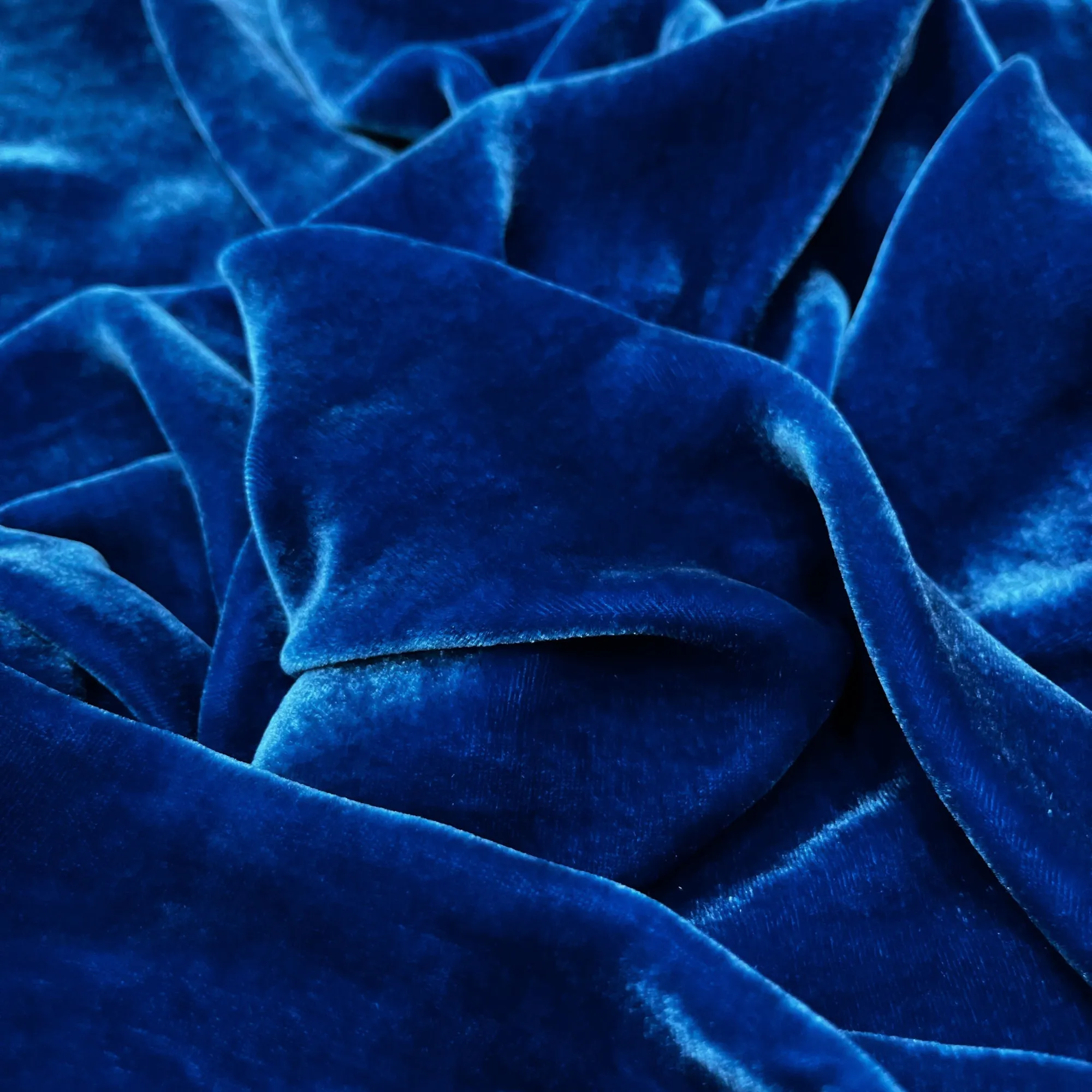 100% MULBERRY SILK VELVET fabric by the yard - Dress making - Blue silk velvet - Sewing clothes