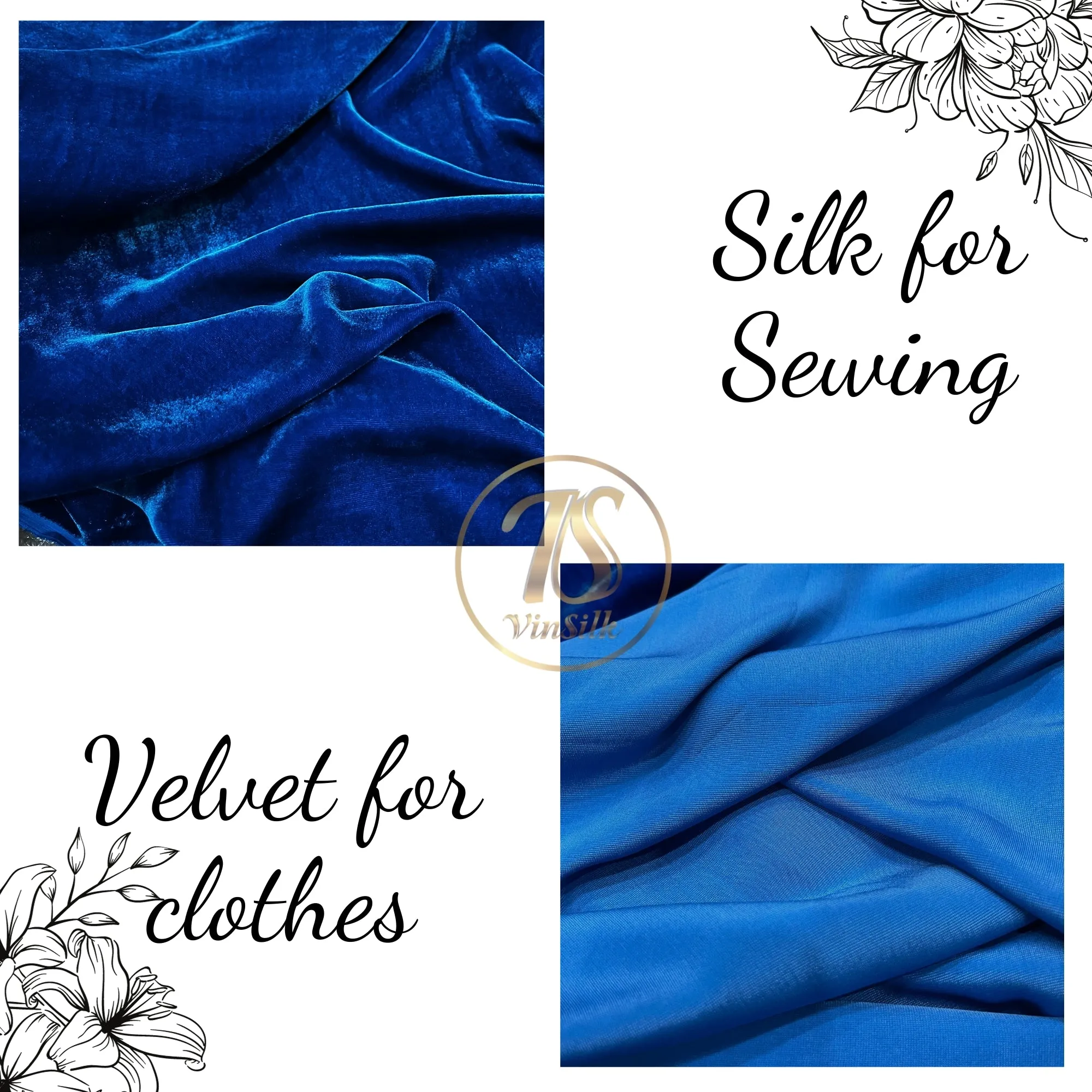 100% MULBERRY SILK VELVET fabric by the yard - Dress making - Blue silk velvet - Sewing clothes