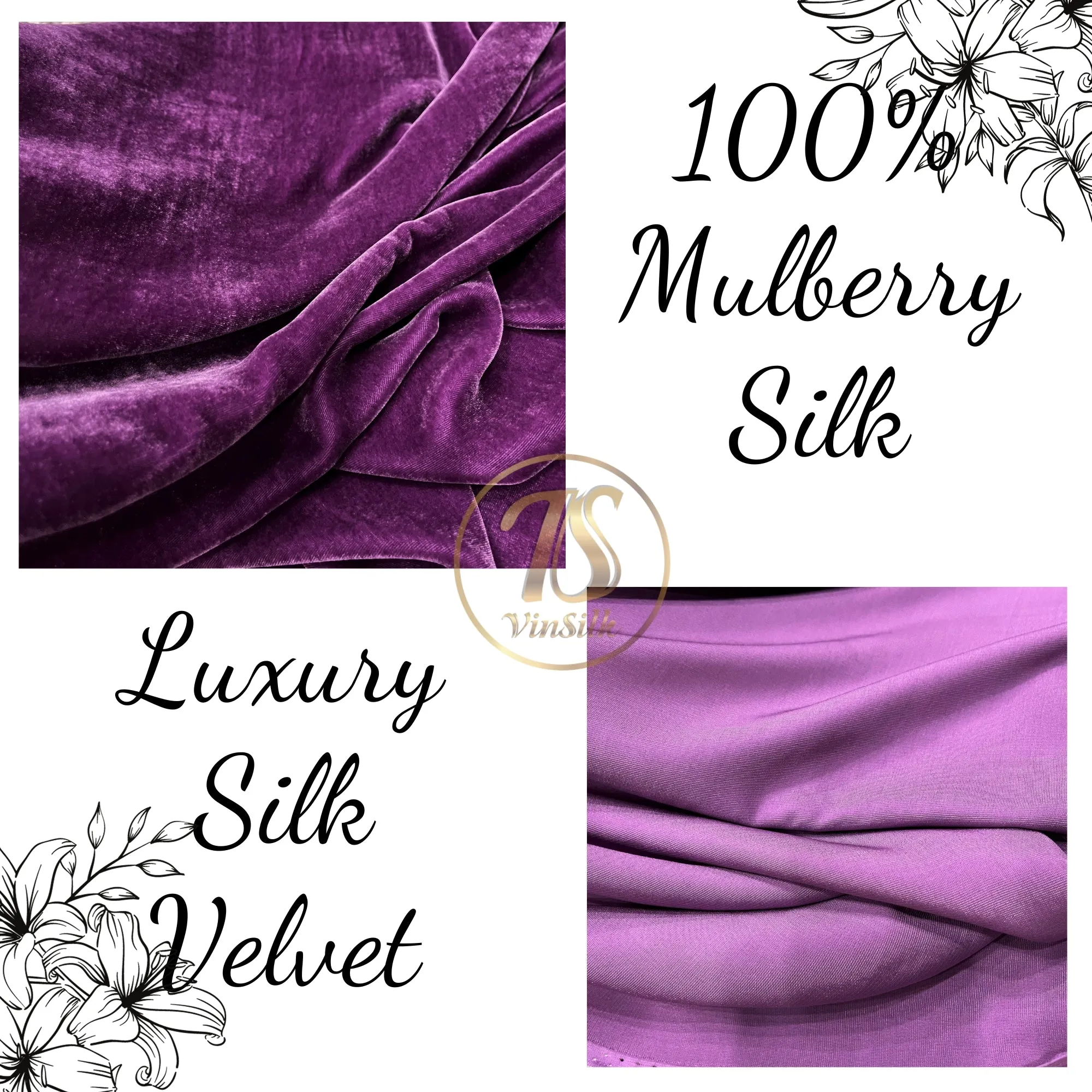 100% MULBERRY SILK VELVET fabric by the yard - Luxury Silk Velvet - Dressmaking - Silk apparel fabric - Silk for sewing