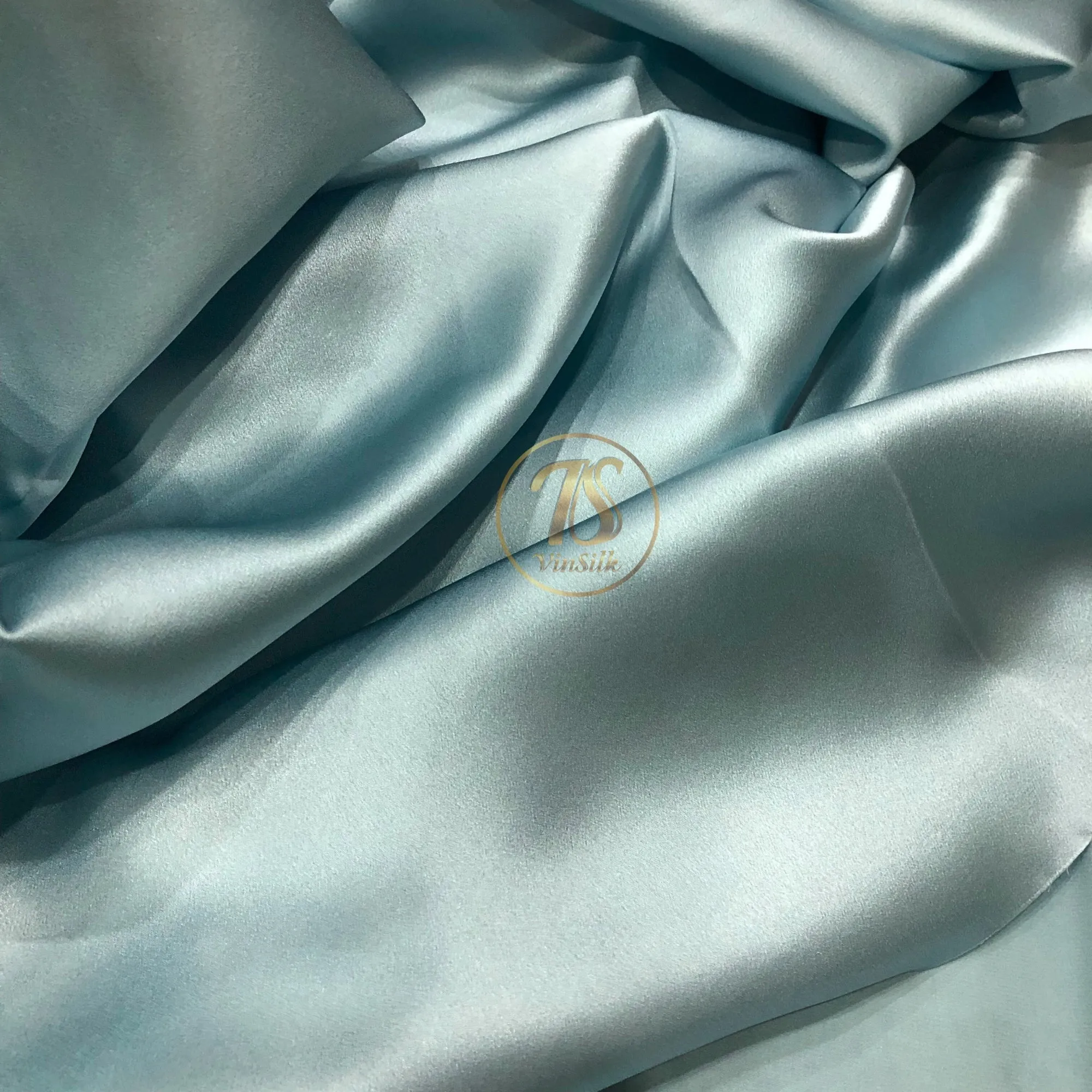 100% PURE MULBERRY SILK fabric by the yard – Satin silk fabric – 19mm - Organic fiber - Wedding dress - Gift for women - Light blue silk satin