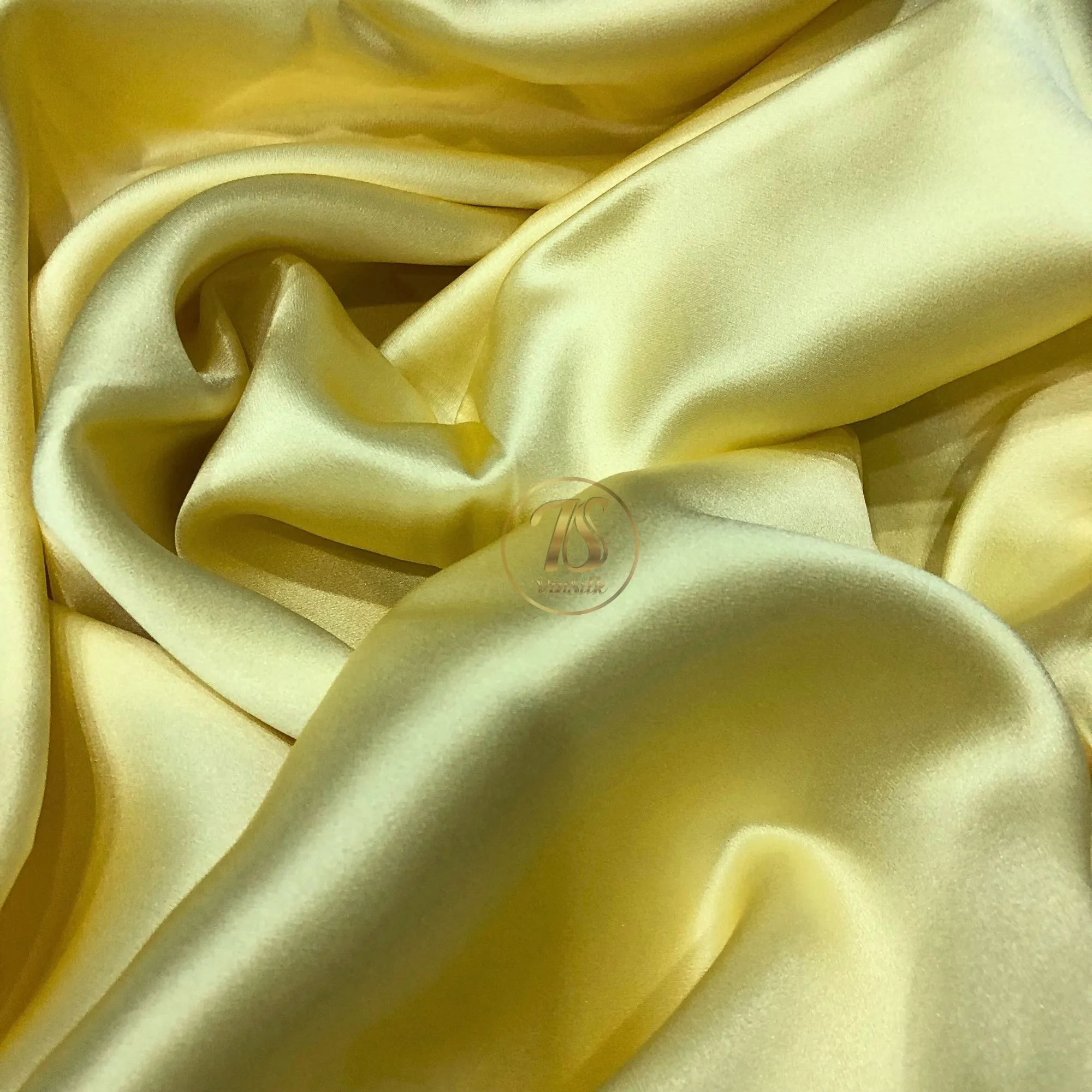 100% PURE MULBERRY SILK fabric by the yard – Satin silk fabric – 19mm - Organic fiber - Wedding dress - Gift for women - Light yellow silk satin