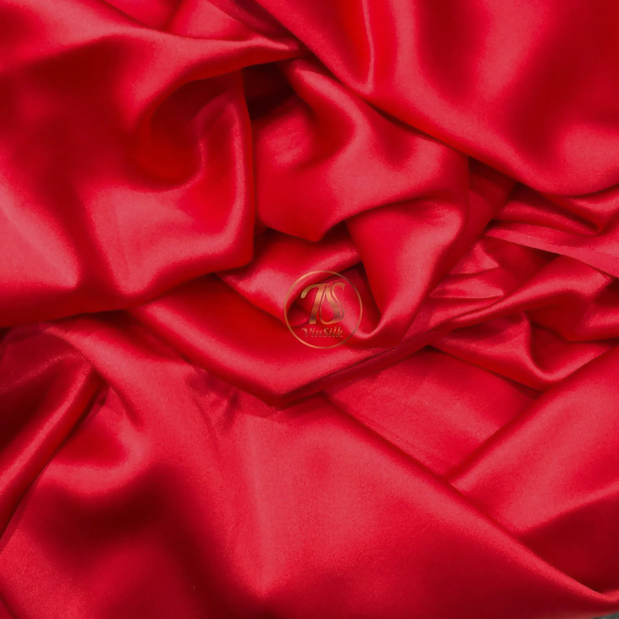 100% PURE MULBERRY SILK fabric by the yard – Satin silk fabric – 19mm - Organic fiber - Wedding dress - Gift for women - Red silk satin