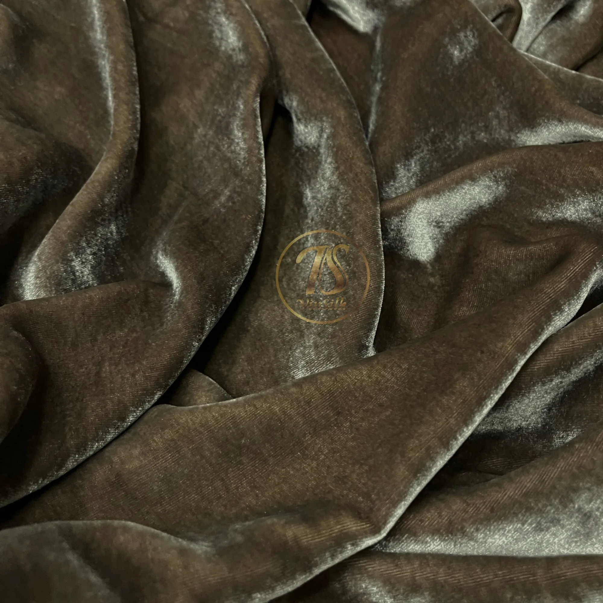 100% Pure Mulberry Silk Velvet Fabric - Luxury Silk Velvet - Silk for sewing - Brown silk velvet