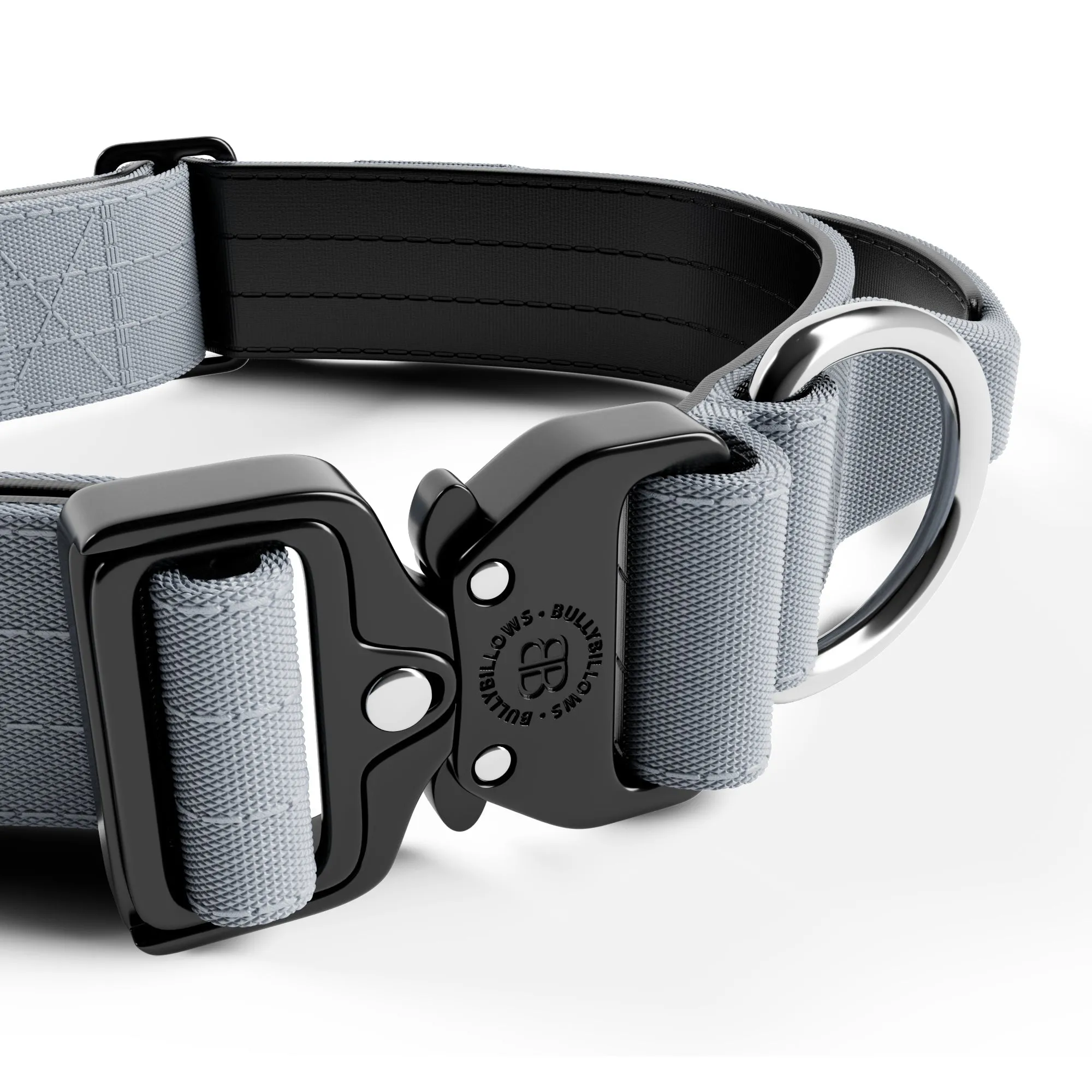 4cm Combat® Collar | With Handle & Rated Clip - Metal Grey