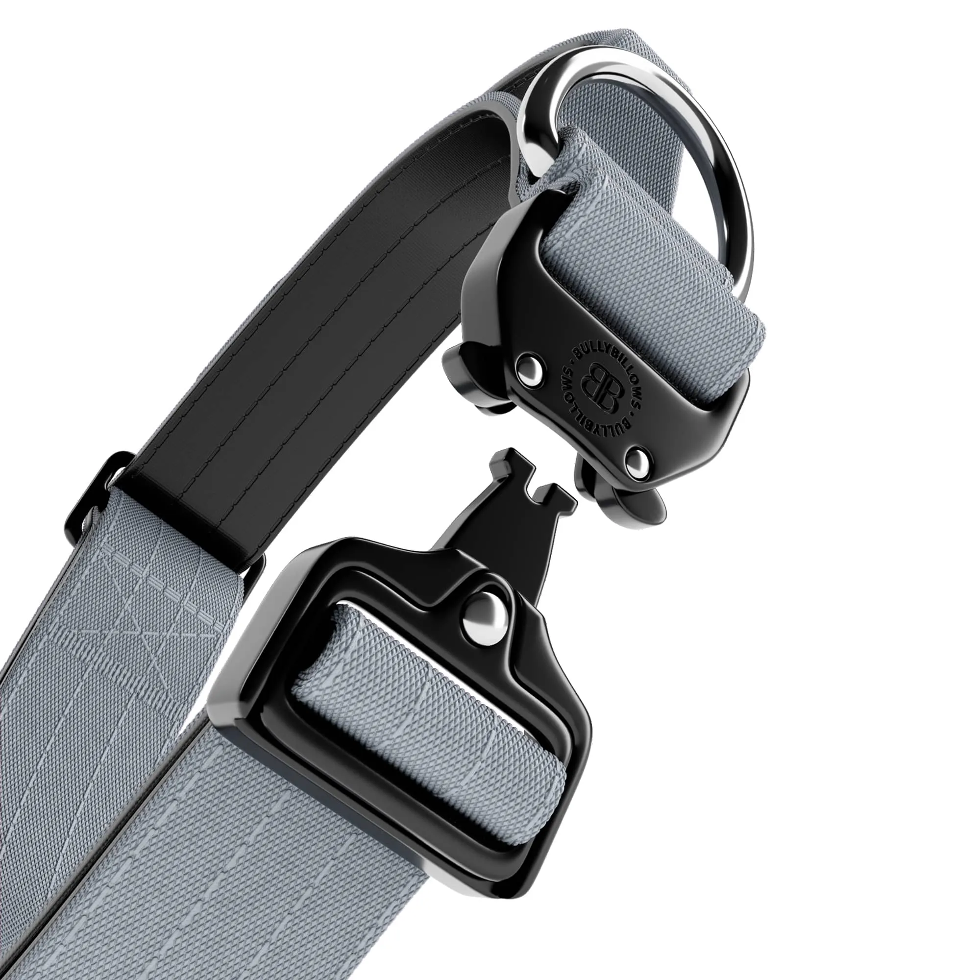 4cm Combat® Collar | With Handle & Rated Clip - Metal Grey