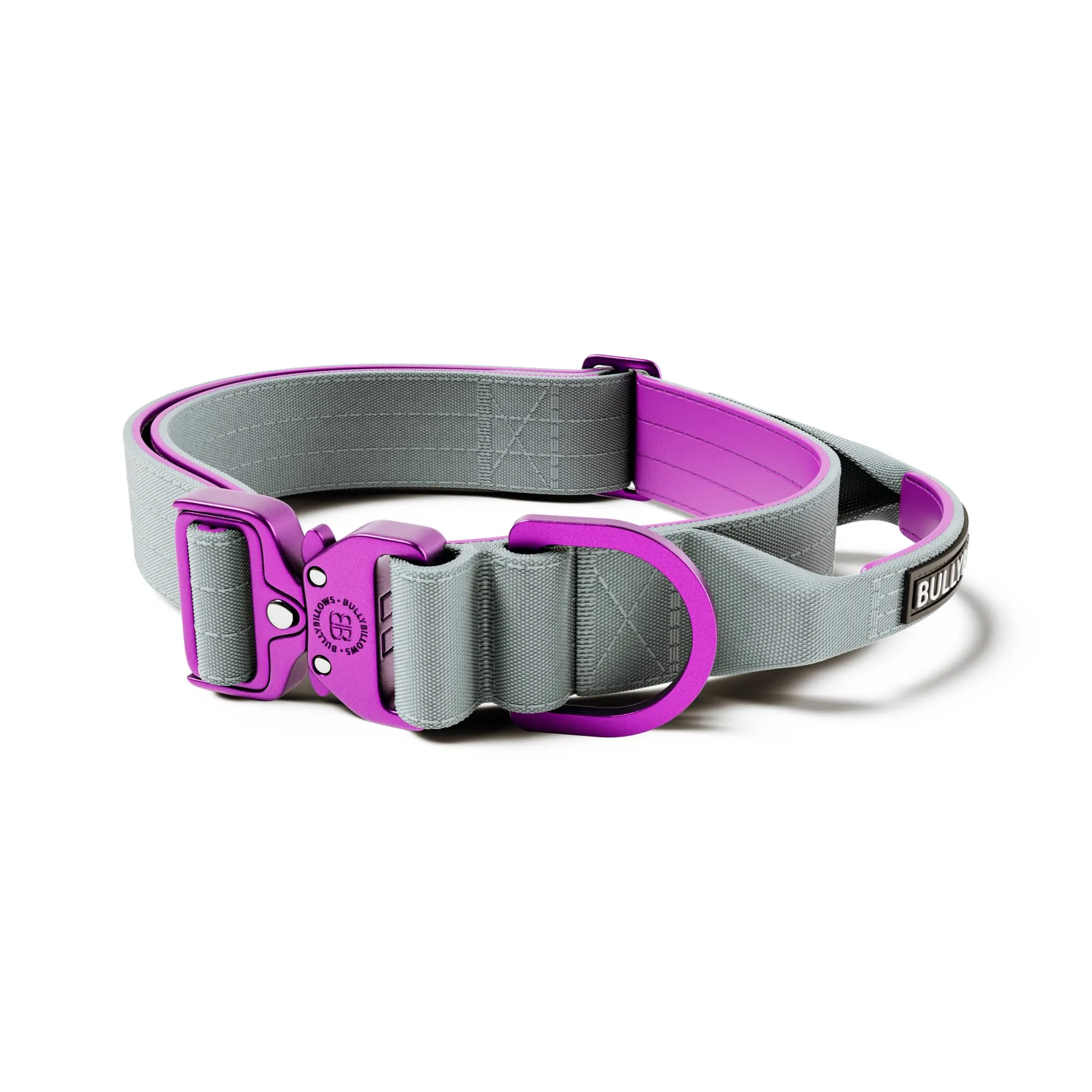 4cm LIGHTER Combat® Collar | With Handle Rated Clip - Purple & Metal Grey