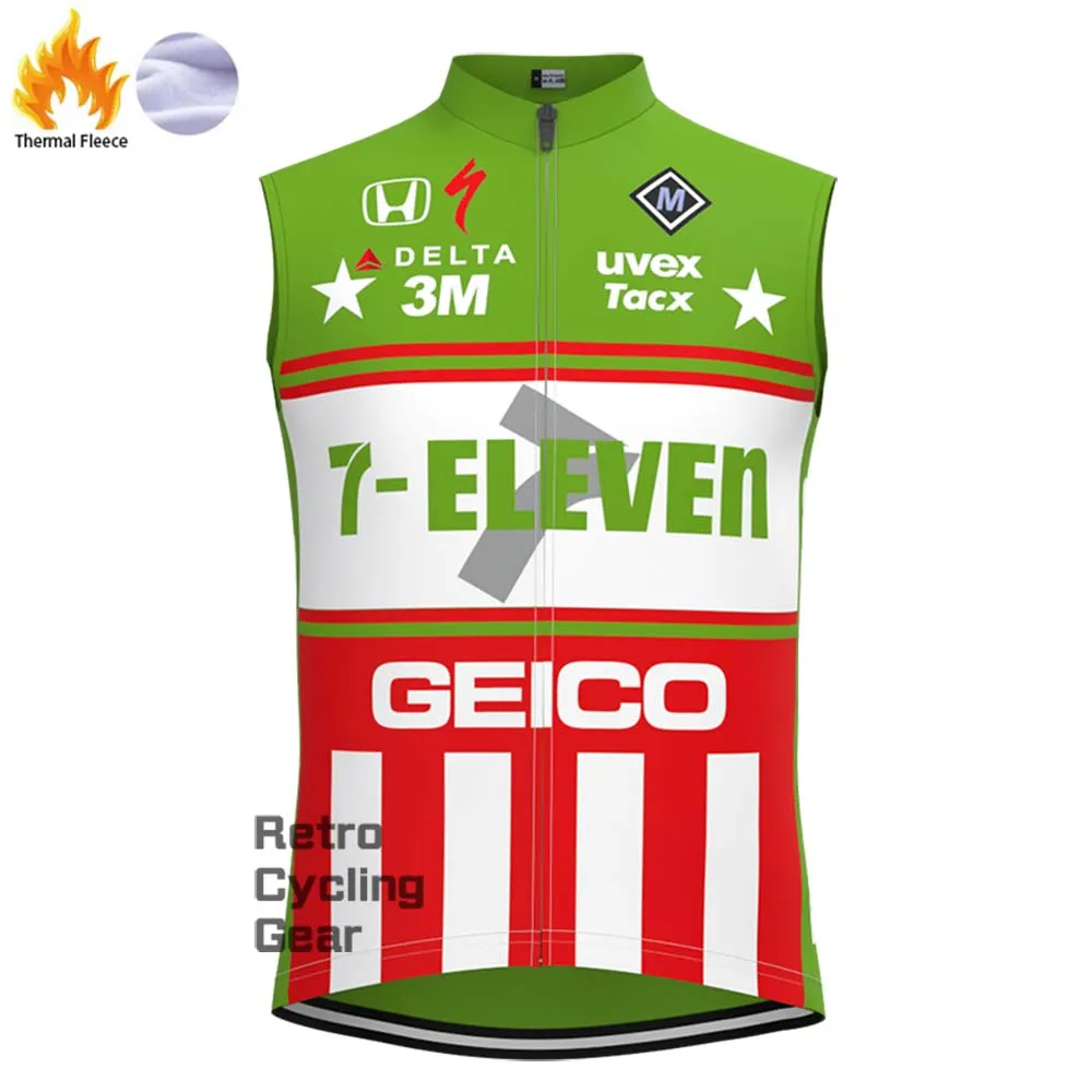 7-ELEVEN Green Fleece Retro Cycling Vest