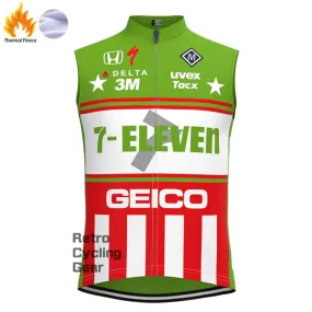 7-ELEVEN Green Fleece Retro Cycling Vest