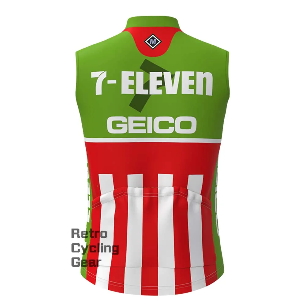 7-ELEVEN Green Fleece Retro Cycling Vest