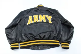 80's Army Fort Knox Embroidered Graphic Satin Bomber Jacket