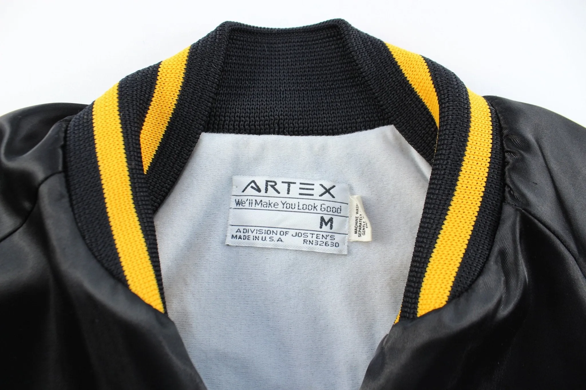 80's Army Fort Knox Embroidered Graphic Satin Bomber Jacket