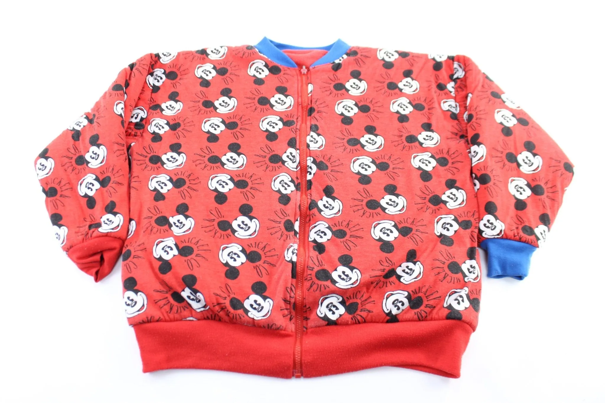 90's Mickey & Co. Reversible Bomber Zip Up Jacket