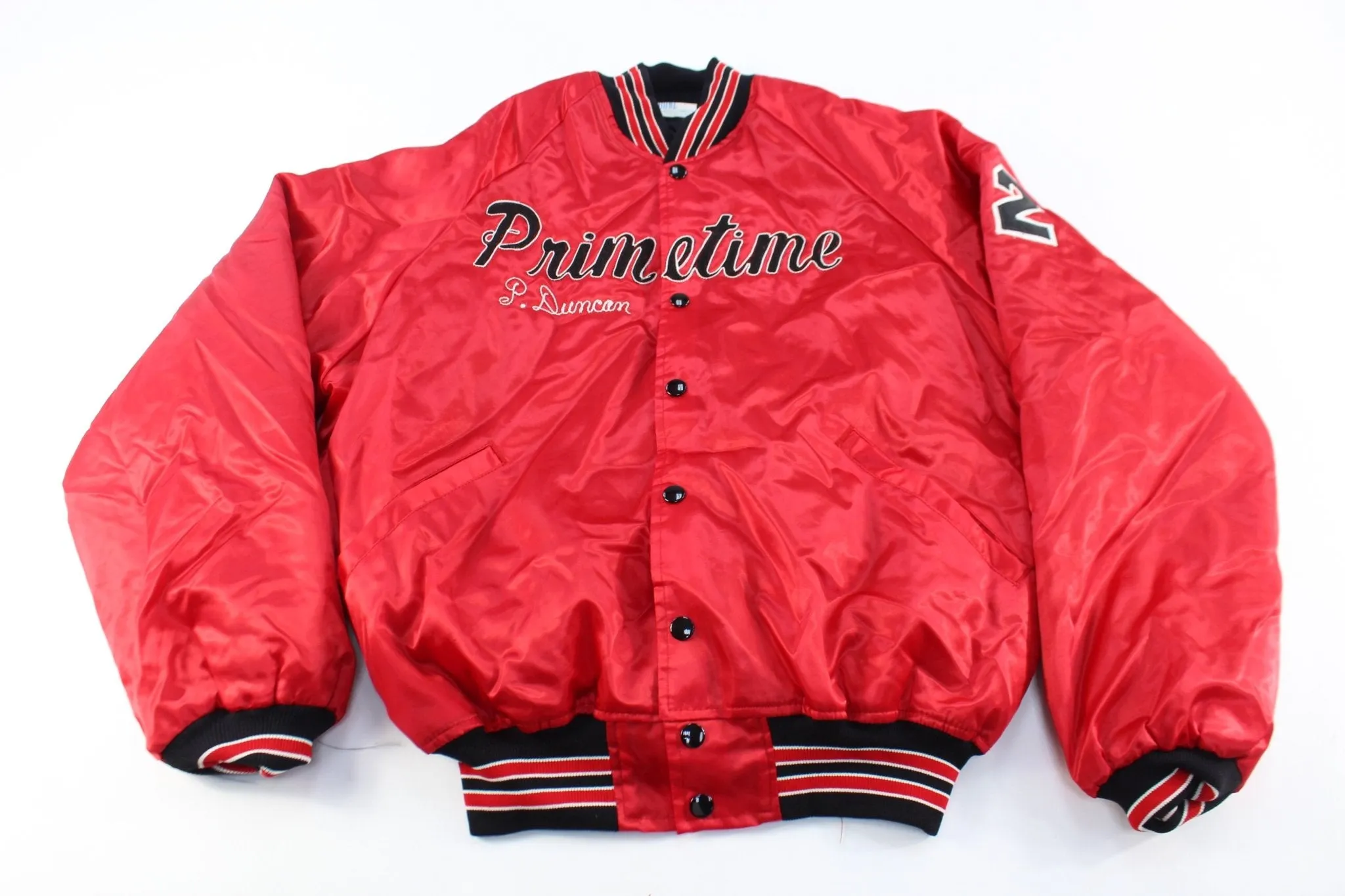 90's Primetime Embroidered Leon's Bulls Bomber Jacket