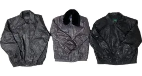 90s Vintage Leather Bomber Jacket Mixed - 11 Pcs