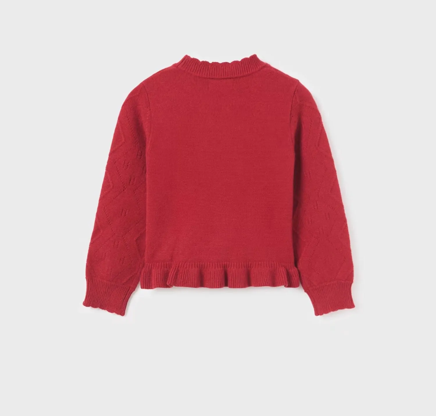 Abel & Lula Girls Raspberry Diamond Knit Sweater