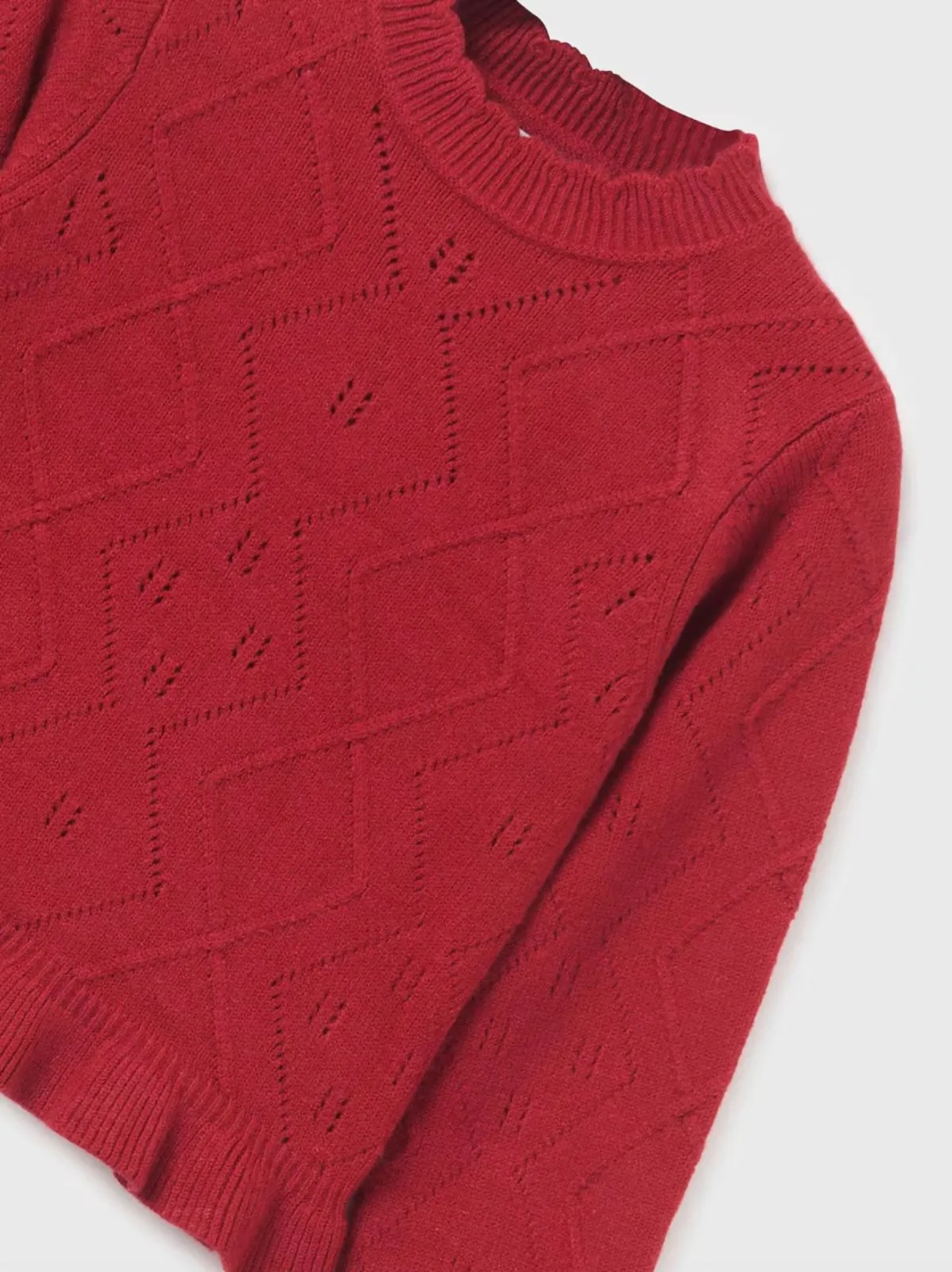 Abel & Lula Girls Raspberry Diamond Knit Sweater