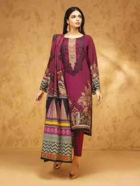 ACE Galleria Digital Embroidered Unstitched 3pc Viscose Suit ACE 12222