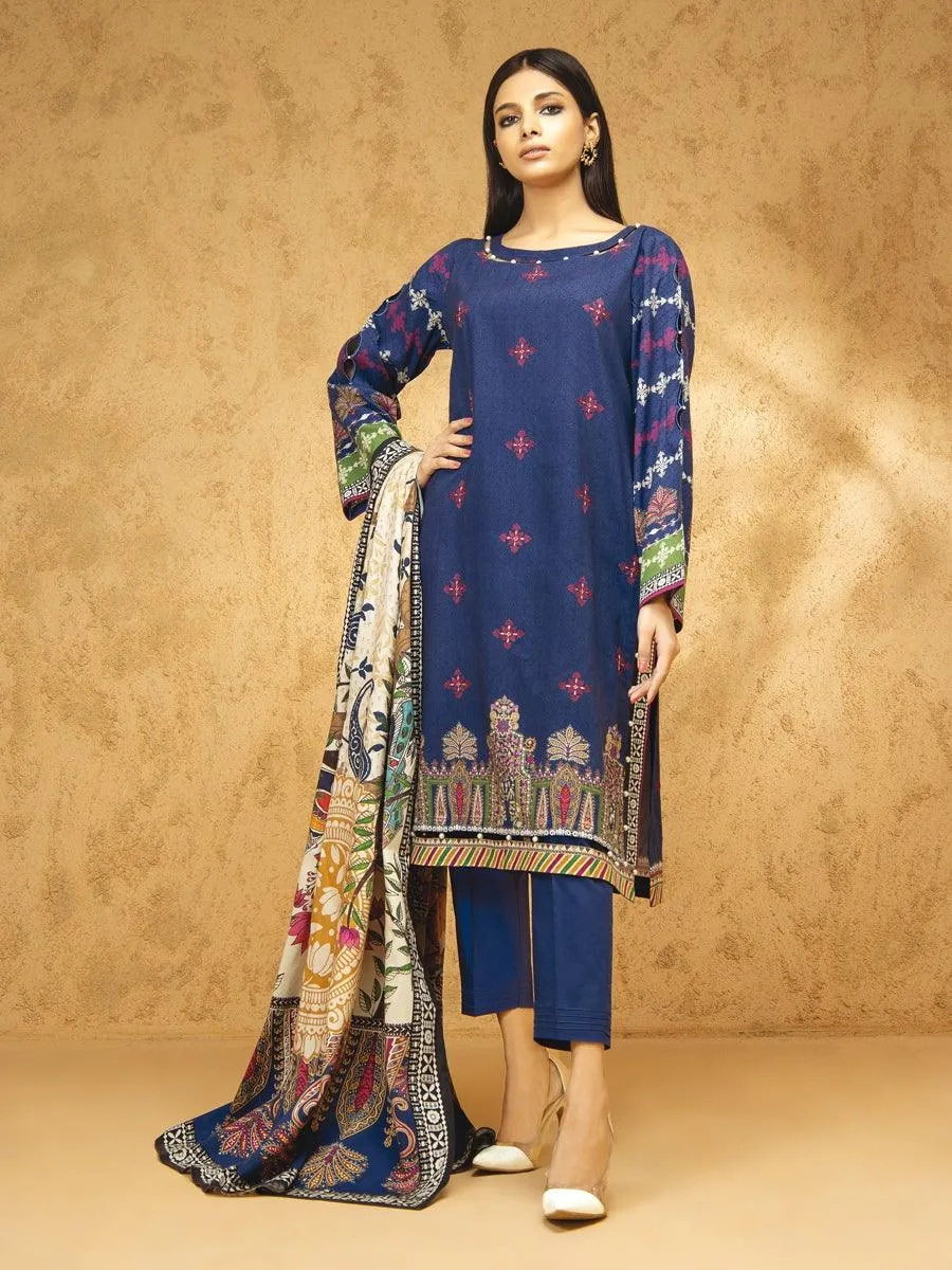 ACE Galleria Digital Printed Unstitched 3 Piece Viscose Suit ACE 12221