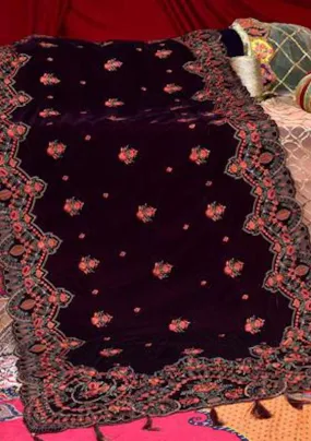 Adan's Libas Embroidered Winter Velvet Shawl