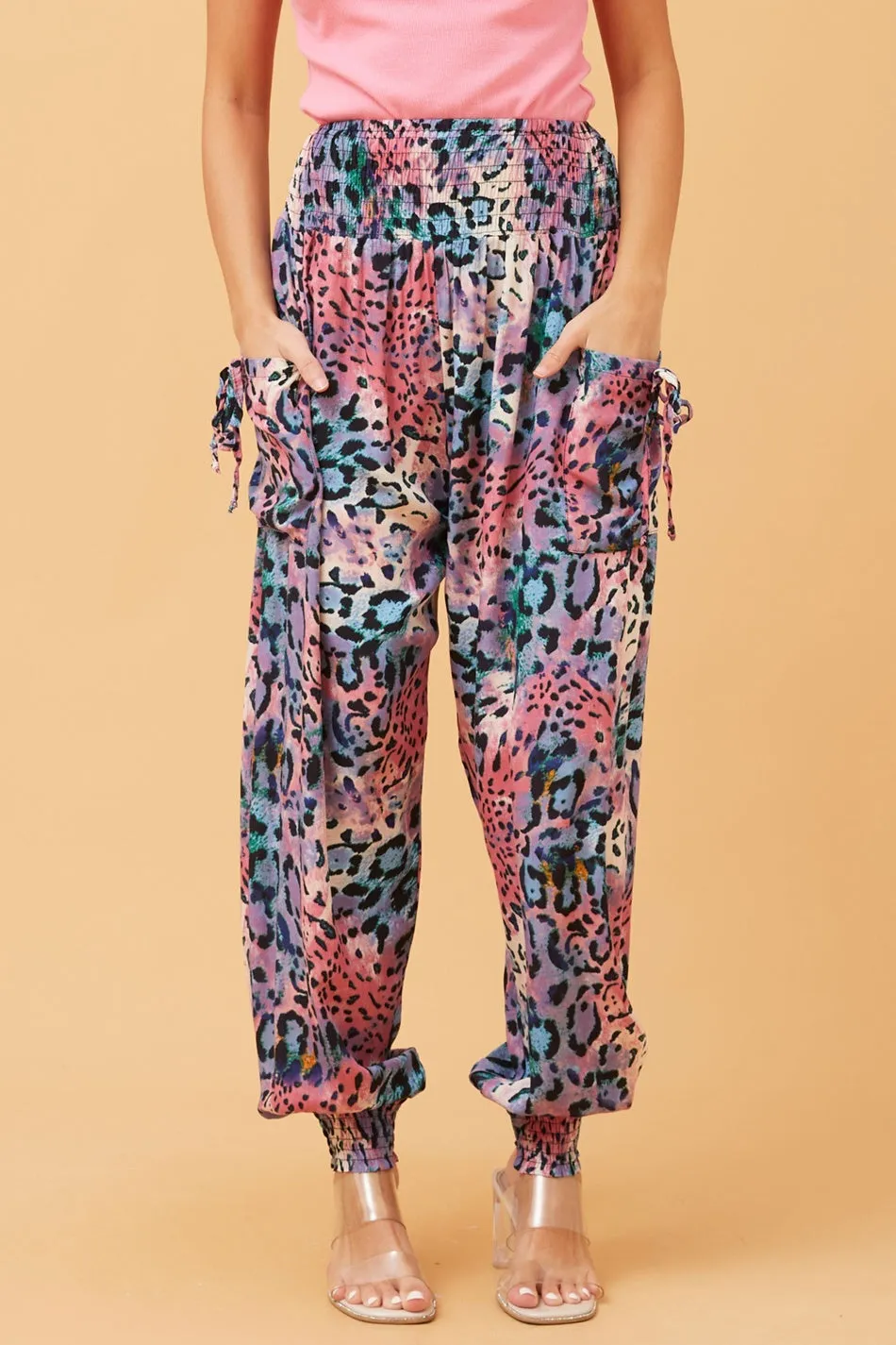 ANIMAL PRINT HAREM PANTS