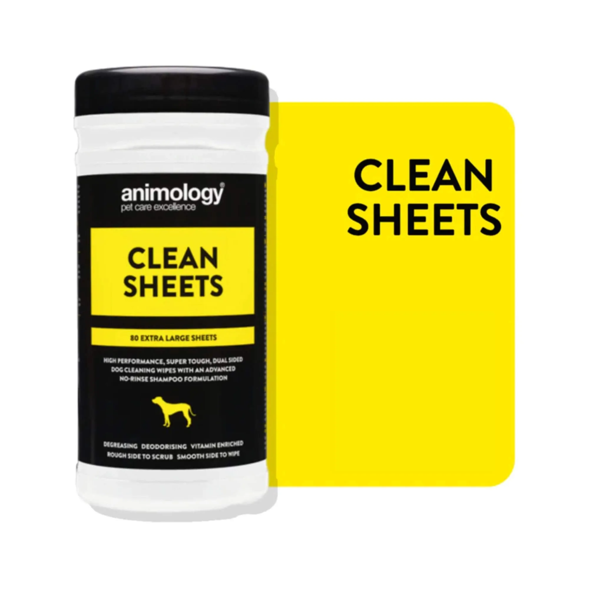 Animology Clean Sheets Large Dog Wipes 6 x 80 Sheet Pack