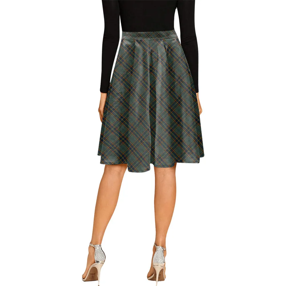 Antrim County Ireland Tartan Melete Pleated Midi Skirt