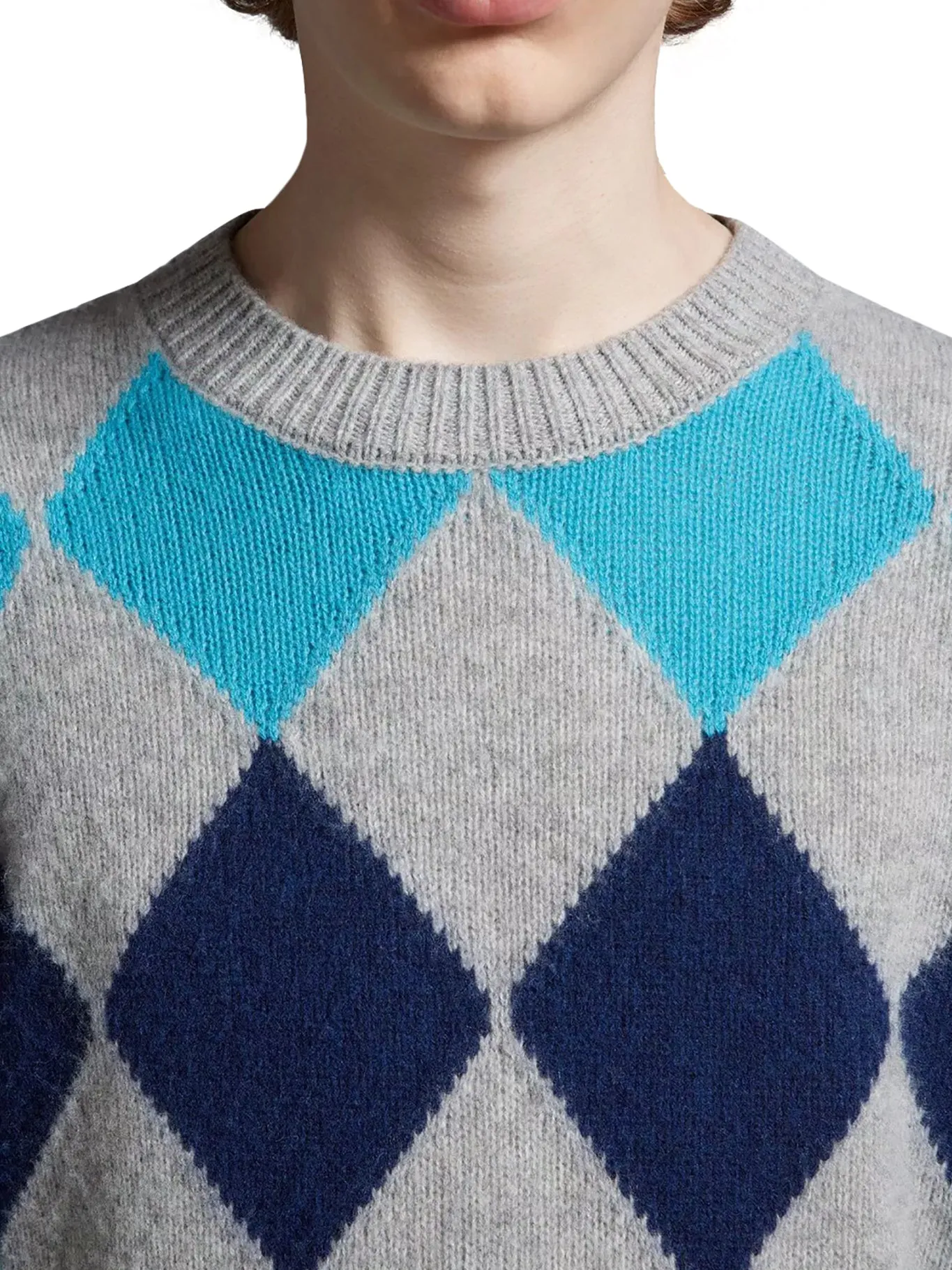 Argyle sweater in wool and cashmere