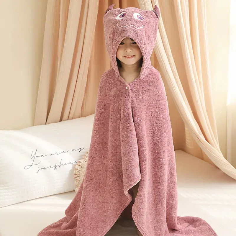 Baby Hooded Poncho Towel Children Hooded Bath Towel Coral Fleece Kids Beach Bathing Stuff Baby Swaddle Blanket Infant Washcloth