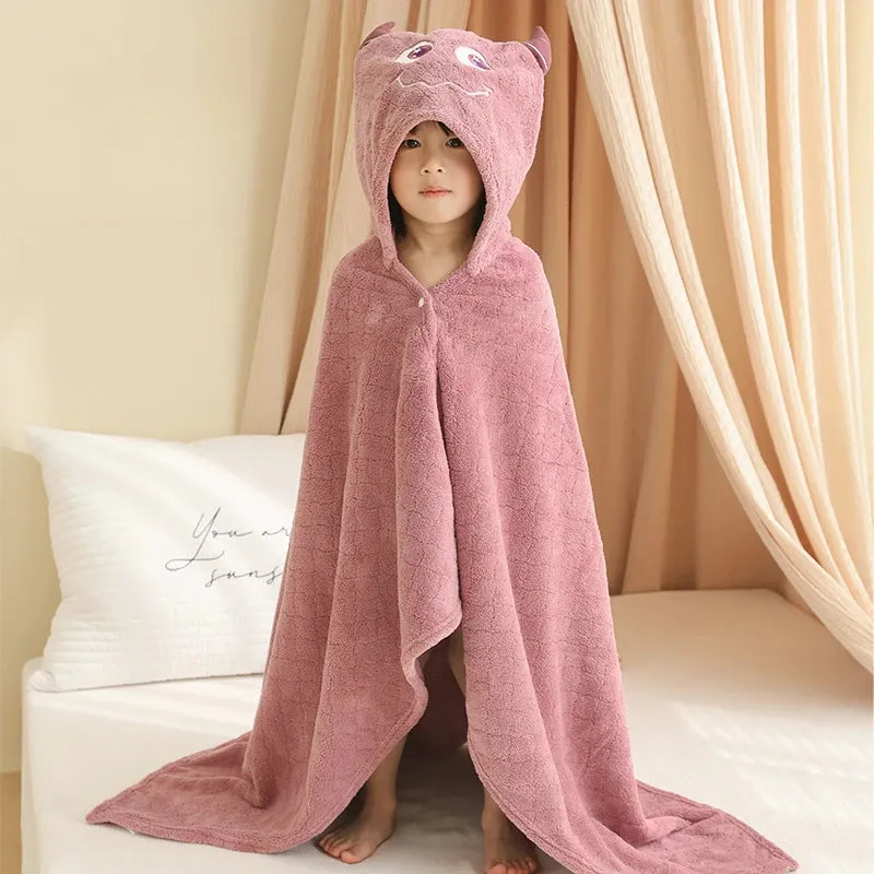 Baby Hooded Poncho Towel Children Hooded Bath Towel Coral Fleece Kids Beach Bathing Stuff Baby Swaddle Blanket Infant Washcloth