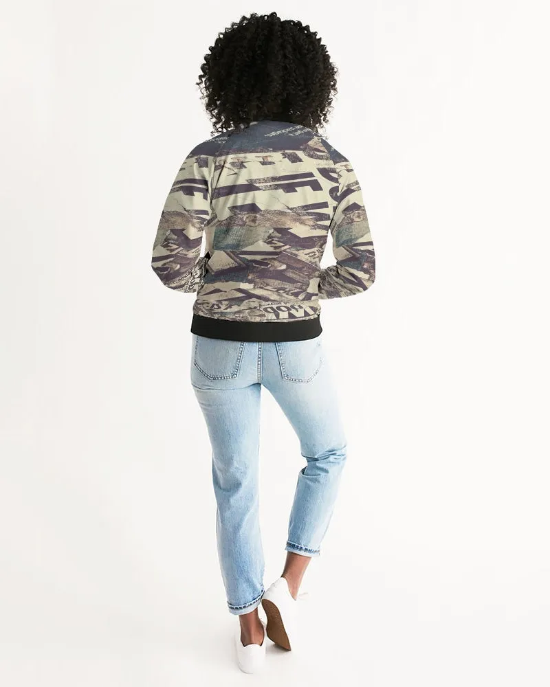 BACKGROUND LETTERS COMPOSITION Women's Bomber Jacket