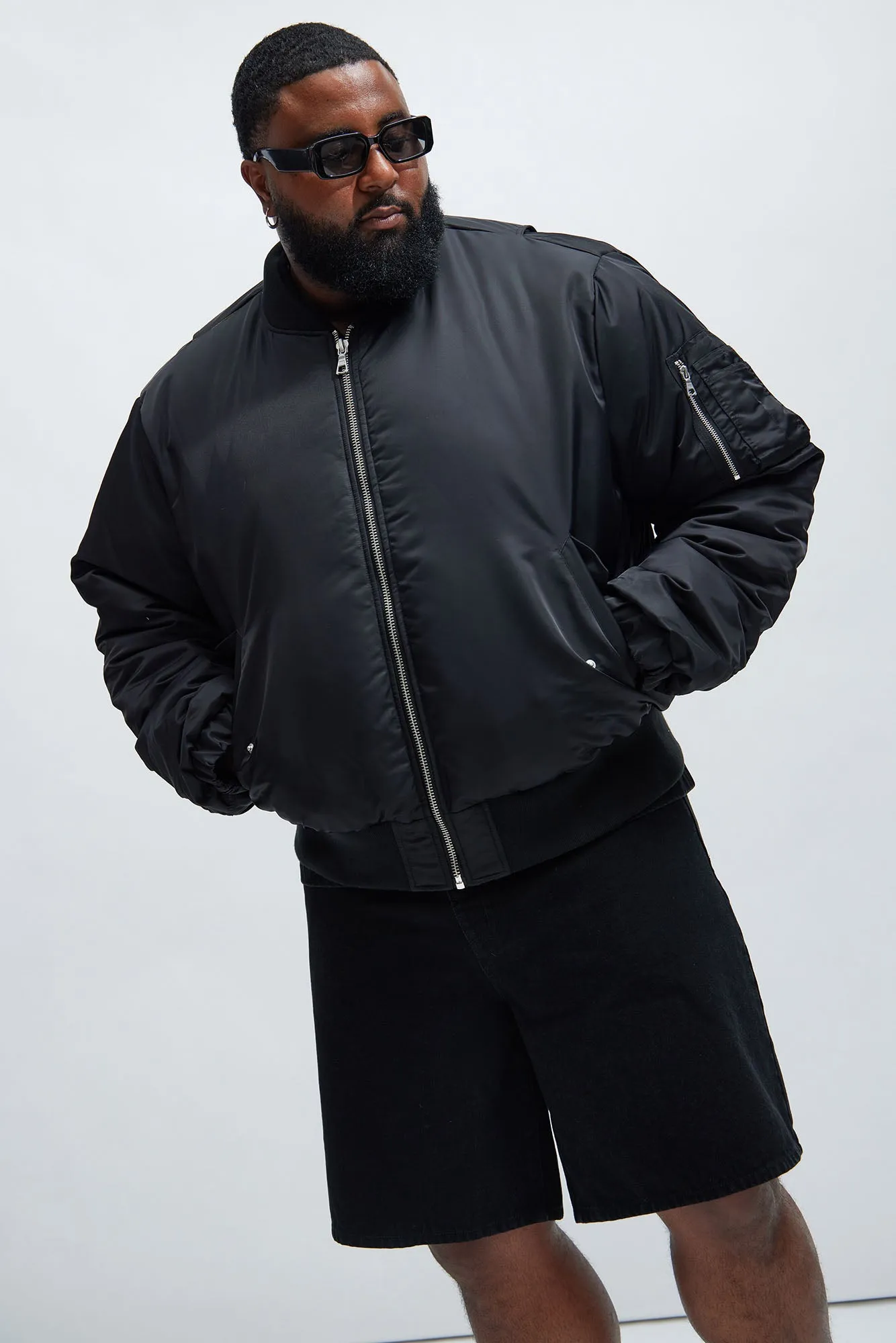 Been Real Nylon Bomber Jacket - Black