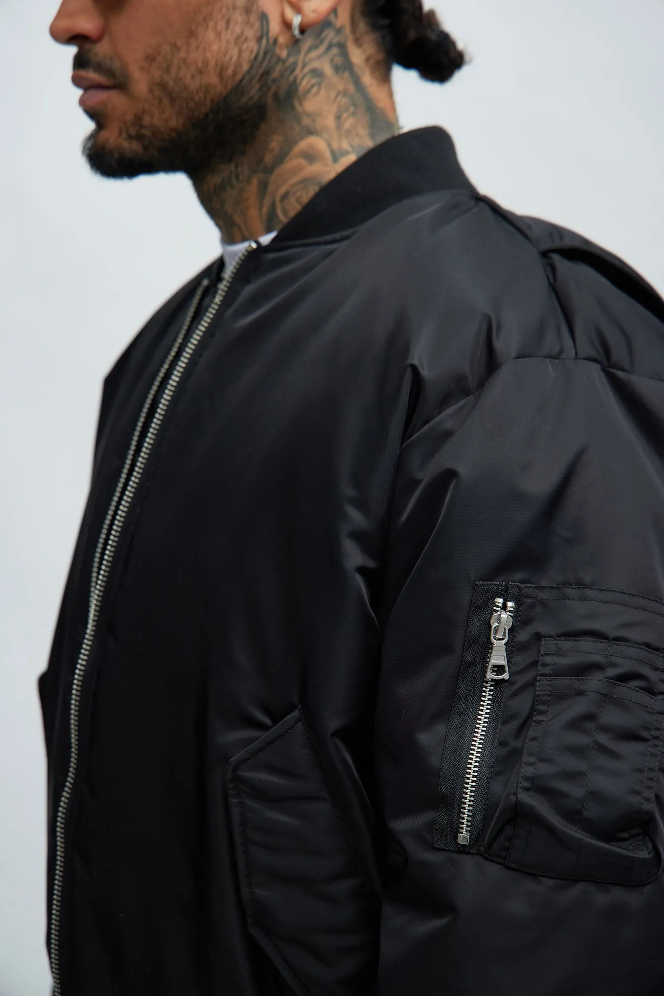 Been Real Nylon Bomber Jacket - Black