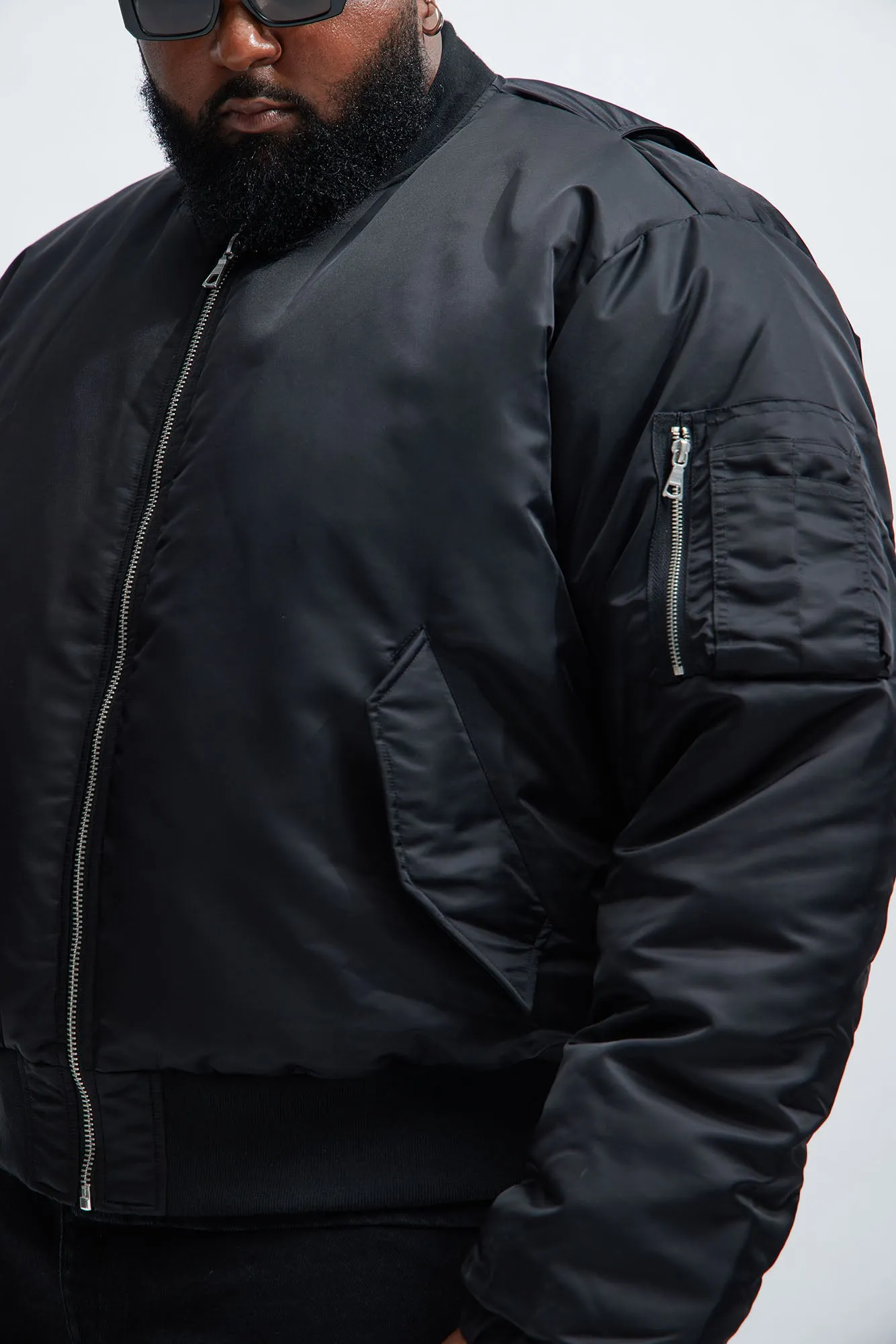 Been Real Nylon Bomber Jacket - Black