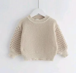 Beige Knitted Sweater Gender Neutral  #1000239