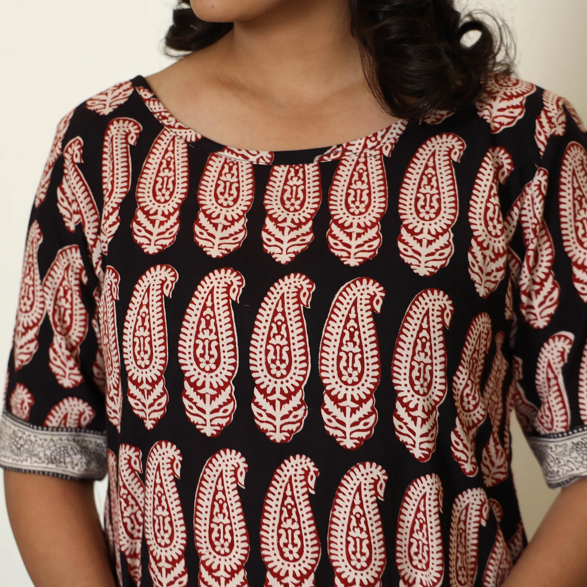 Black - Bagh Hand Block Printed Cotton Dress