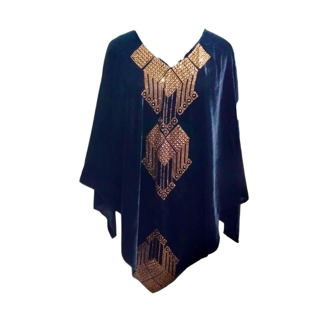 Black Bling Maya Velvet Silk Luxe Poncho