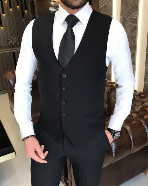 Black Single Breasted 3 Piece Suit by Italian Vega® [John Wick Edition]