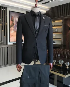 Black Single Breasted 3 Piece Suit by Italian Vega® [John Wick Edition]