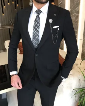 Black Single Breasted 3 Piece Suit by Italian Vega®