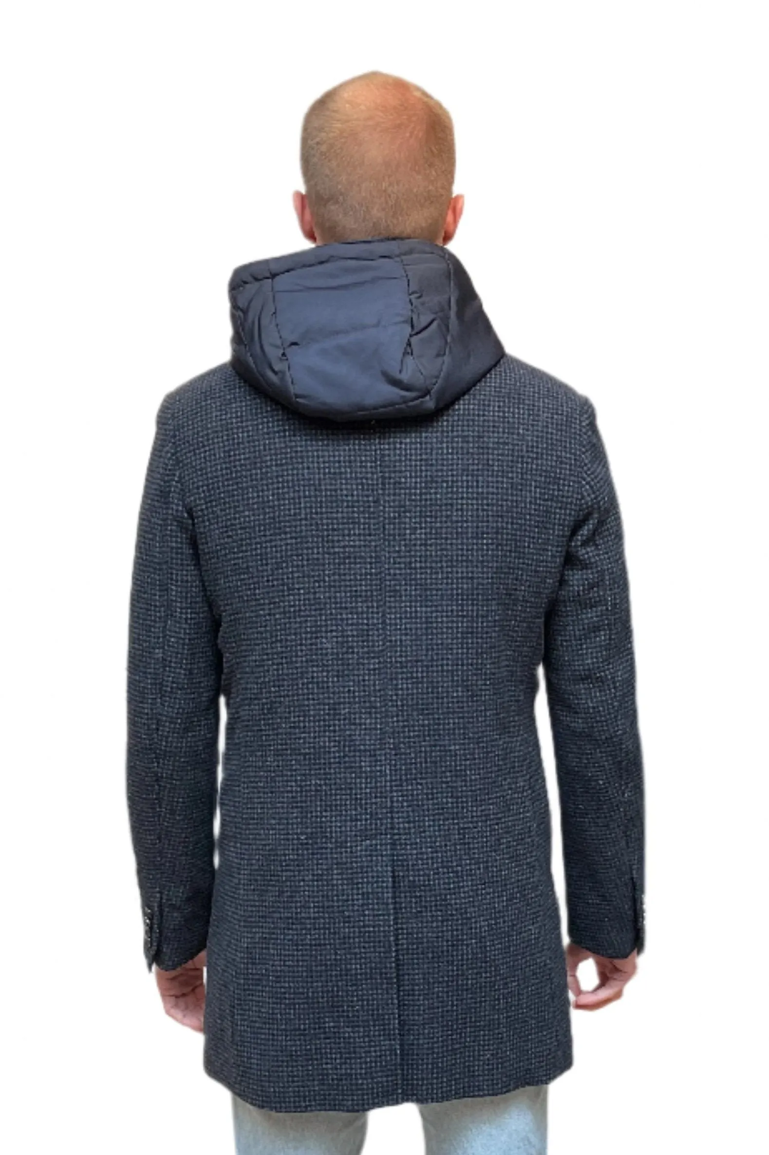 BLUE INDUSTRY Check Jacket with Hood | BLUE