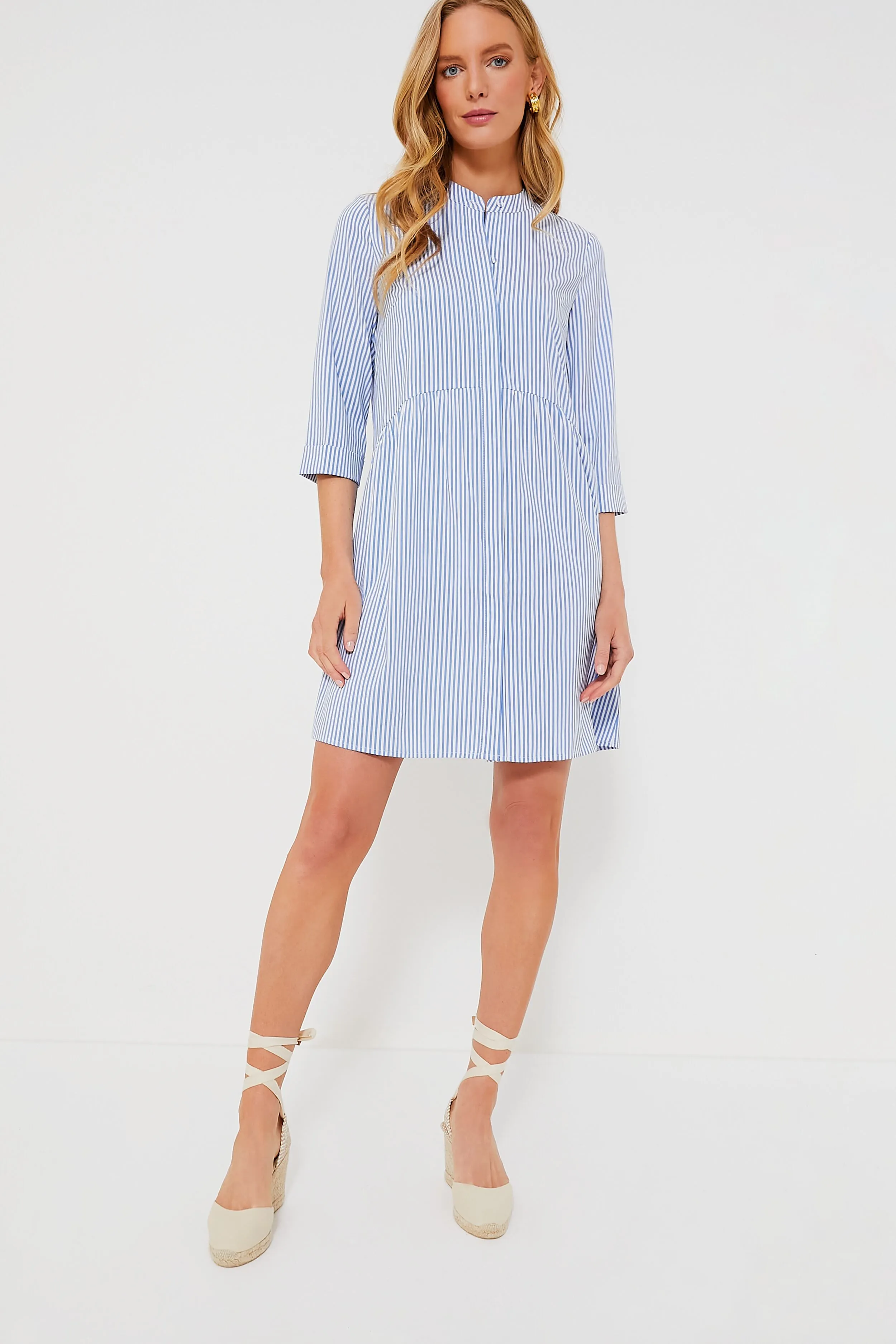 Blue Stripe Royal Shirt Dress