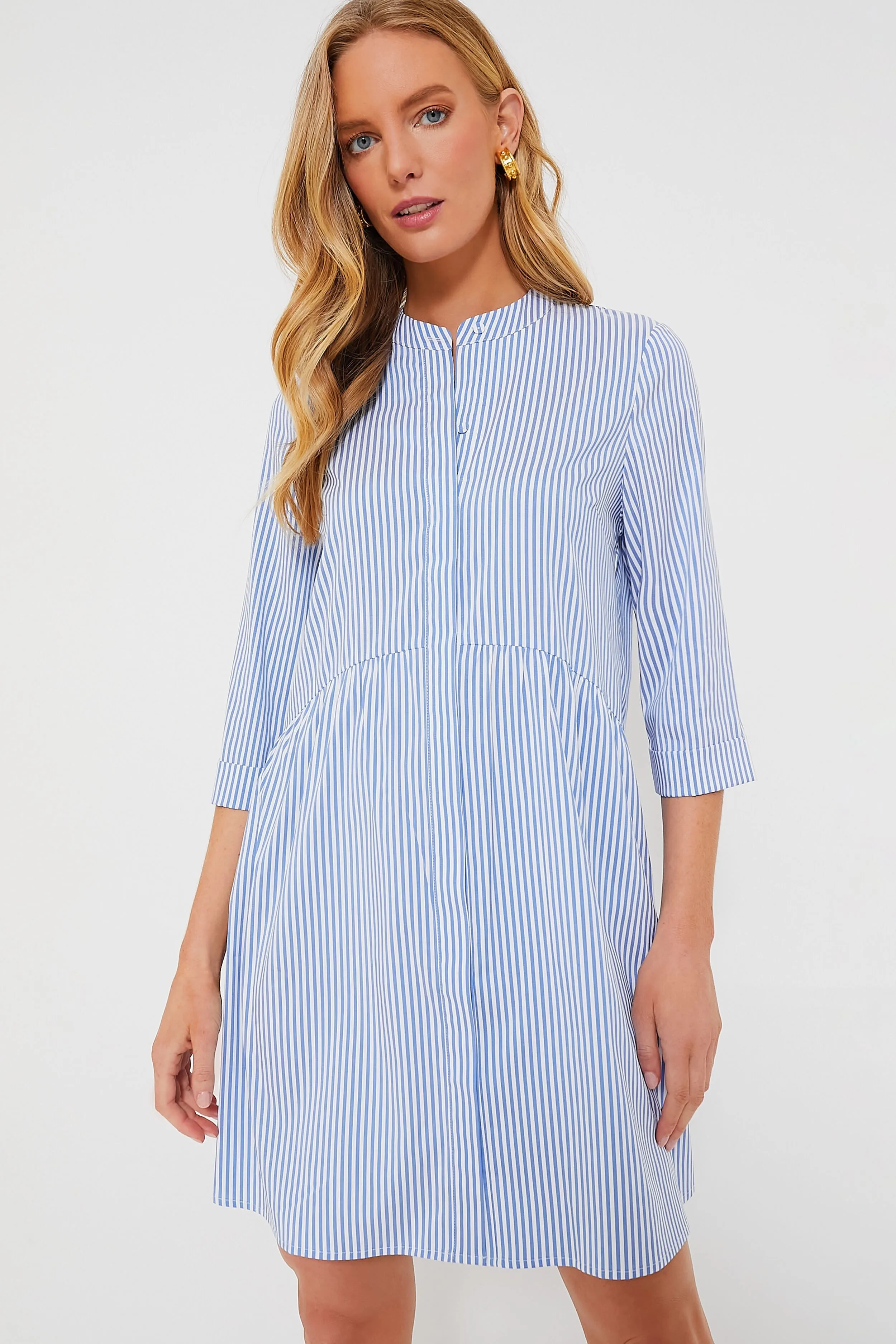 Blue Stripe Royal Shirt Dress