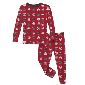 Candy Apple Clapper Board and Film Print Long Sleeve Pajama Set - Select Size