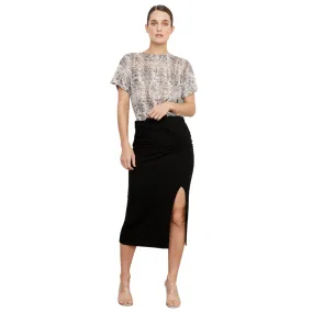 Canto Ribbed Knit Skirt w/ side front slit