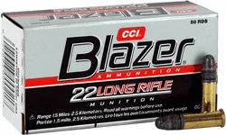 CCI Ammo Blazer .22LR 1200fps. 40gr. Lead-RN50-Pack