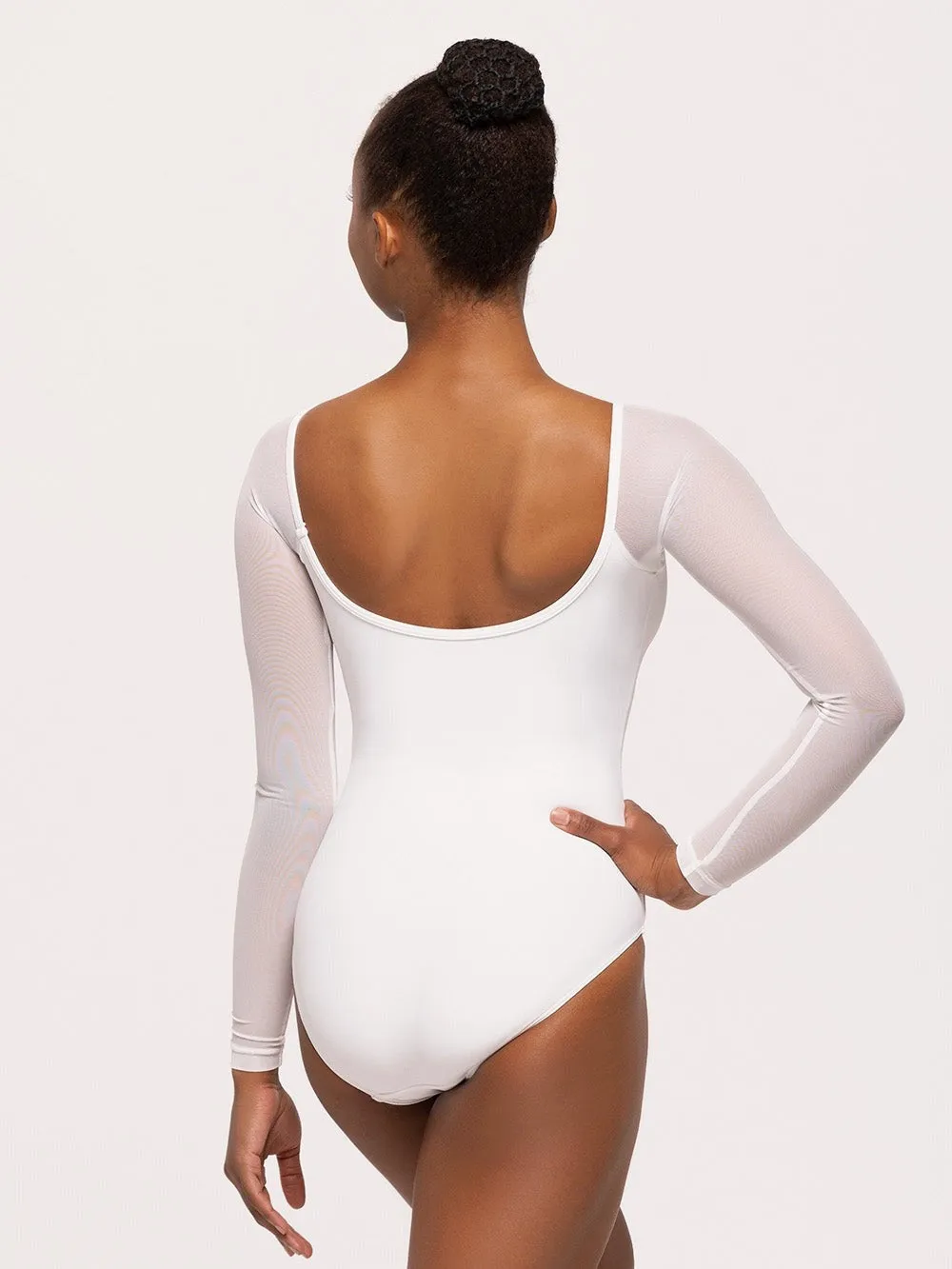 Celine Long Sleeve Kids White Leotard RTW