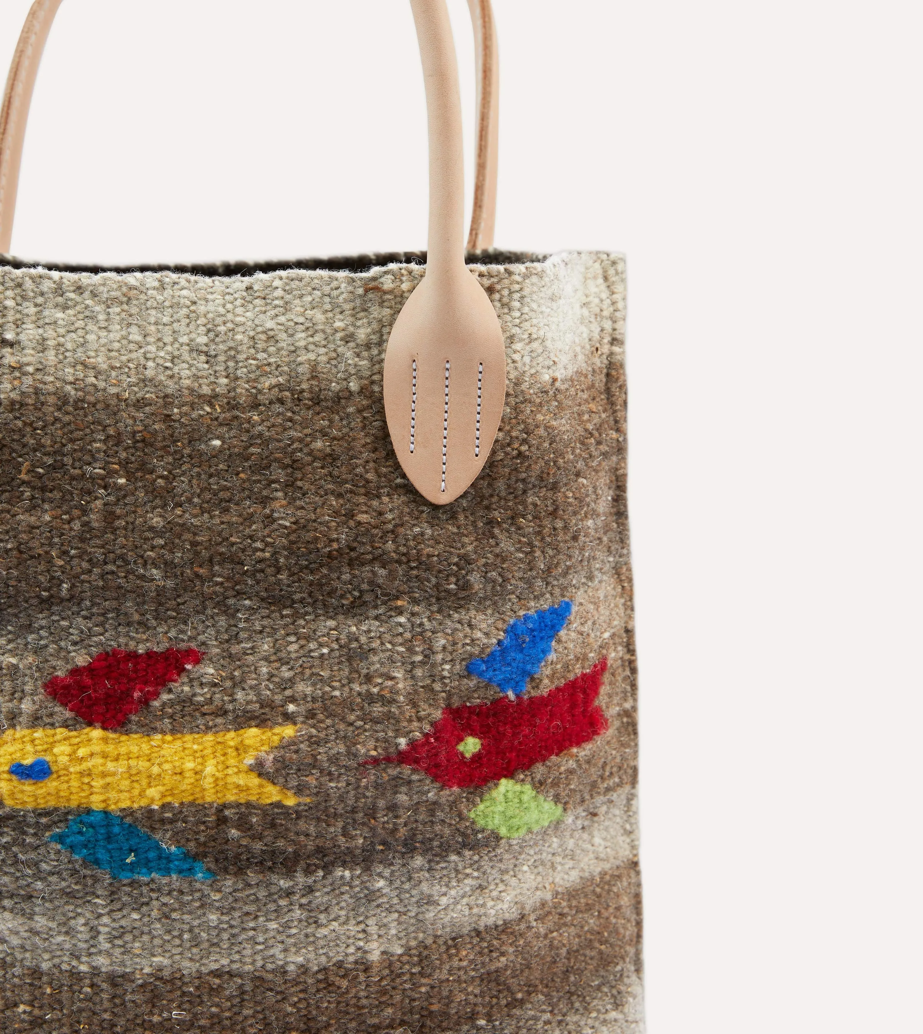 Chamula Brown Wool Hummingbird Blanket Tote