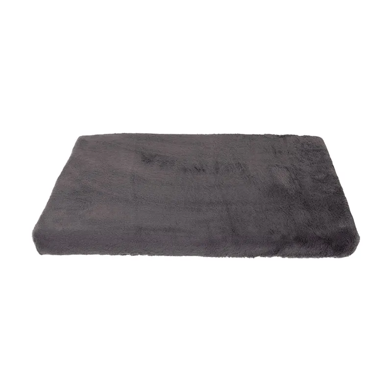 Charcoal Faux Fur Crate Mat