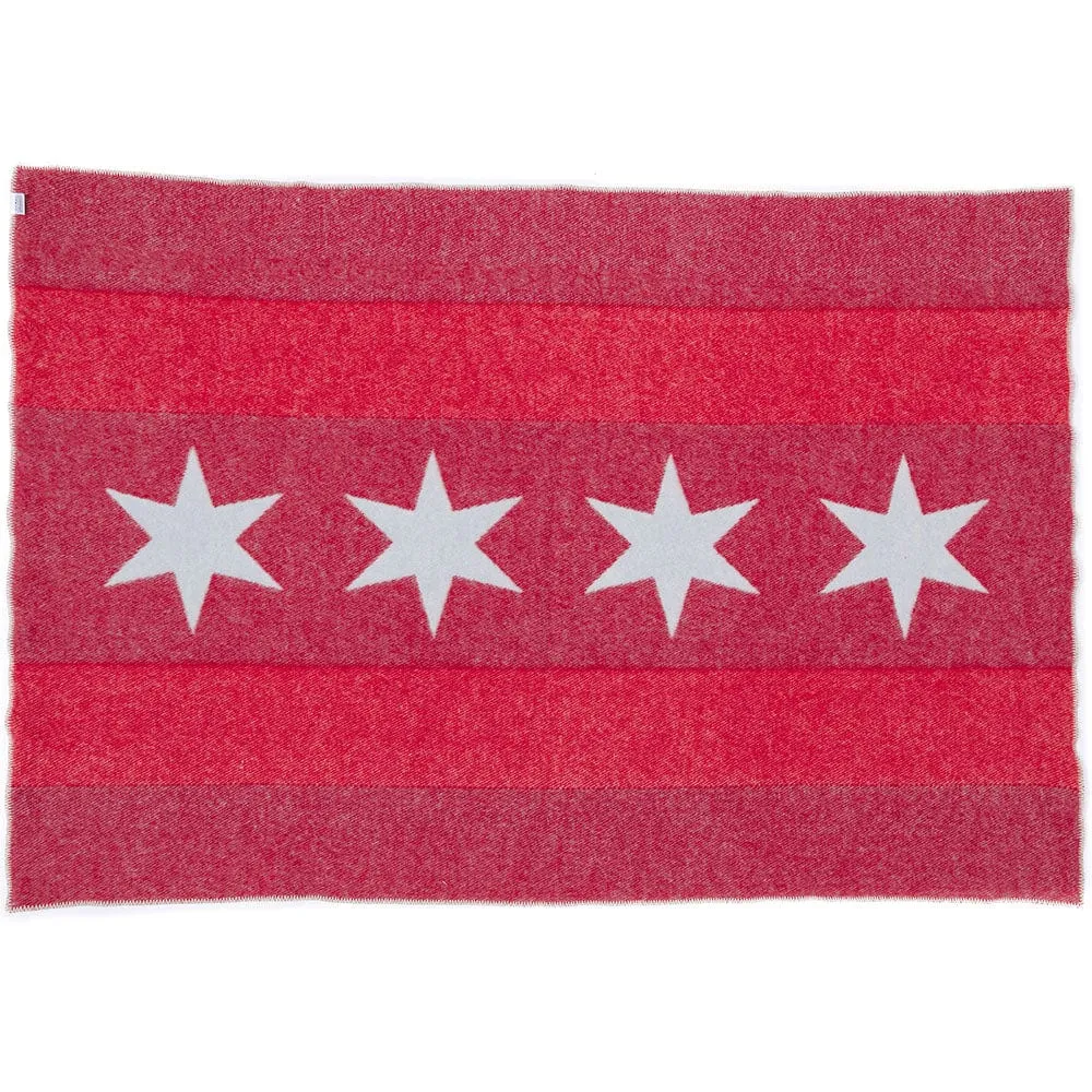 Chicago Flag Wool Throw